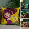 Cute Cartoon M-Masha And Bears-S Pillow Case Comfort Sofa Bed Silky Elegant Invisible Zipper Custom Decorative Cushion Cover
