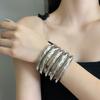 Multi-Layer Wide Hollow Coil Metal Bracelet Women's Personality Exaggerated Bracelet Simple Fashion Jewelry Accessories