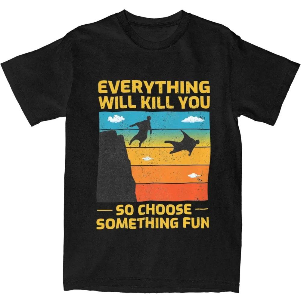 

Wingsuit Flying Base Jumping Skydiving Shirt Accessories Pure Cotton Freeflying Air Sports T Shirt Tee Clothes New Arrival XXXXXL чорний