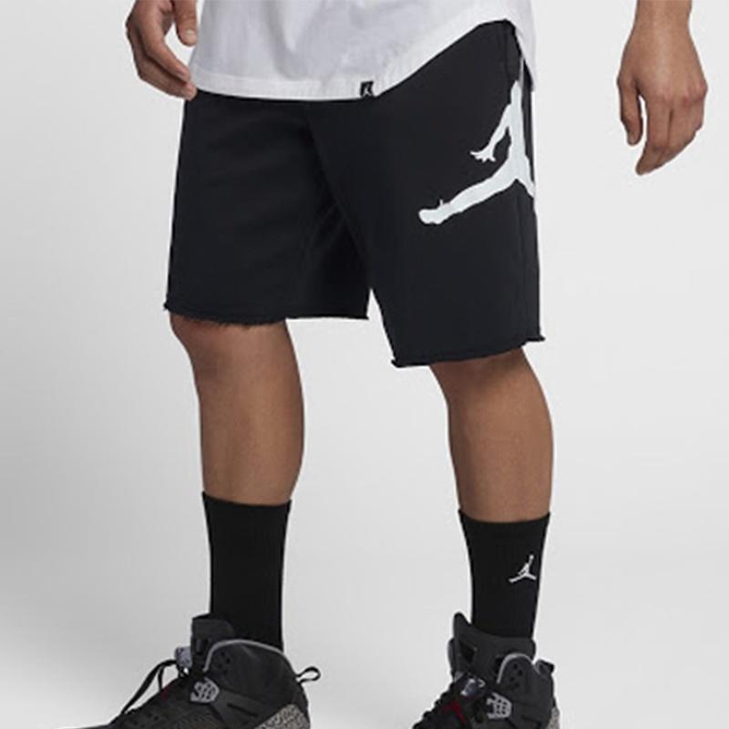 Pantaloncini Sportivi in Maglia Neri da Uomo con Stampa Logo Grande Jumpman Air Jordan AQ3116-010