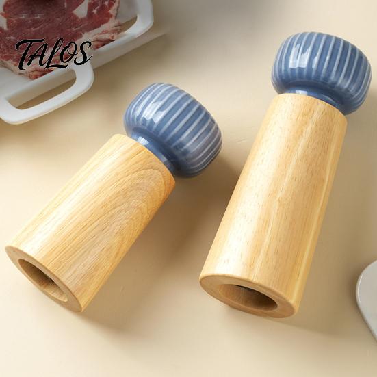 Adjustable Grinding Levels Wooden Pepper Grinder Manual Salt And Mill Coarse-grained Refillable with Ceramic Lid for Clockwise Fine