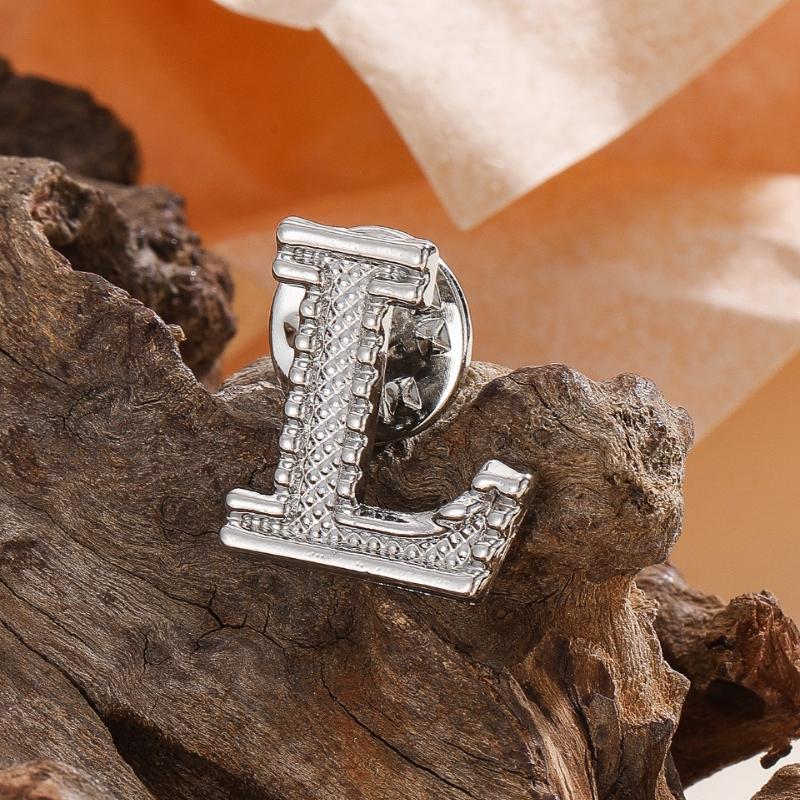 2Pcs Initial A To Z 26 Letters Pin Silver Color Fashion Metal Alphabet Women Men Suit Collar Lapel Brooch Pin Accessories
