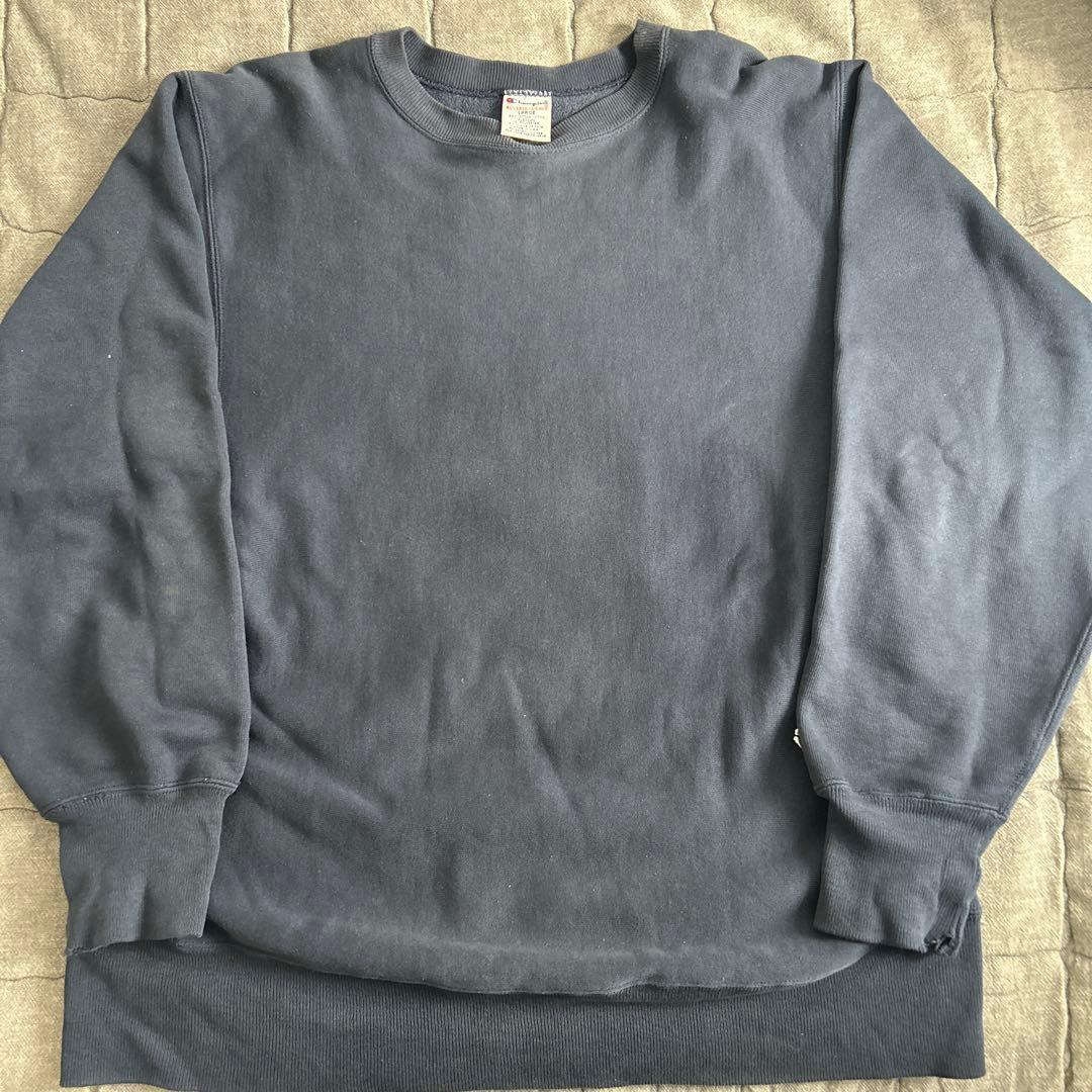 80s90s Champion Reverse Weave Eyeless Embroidery Tag Navy Blue Made in USA