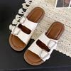Beach cool slippers women's 2025 summer new one-pedal lazy versatile outer wear belt buckle flat bottom one-word drag