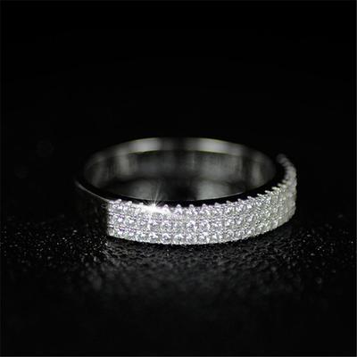 Kadınlar için Gümüş Yüzük Bling Bling Zirkon Kristal Basit Yeni Satış Stili Gelin Partisi Moda Takı