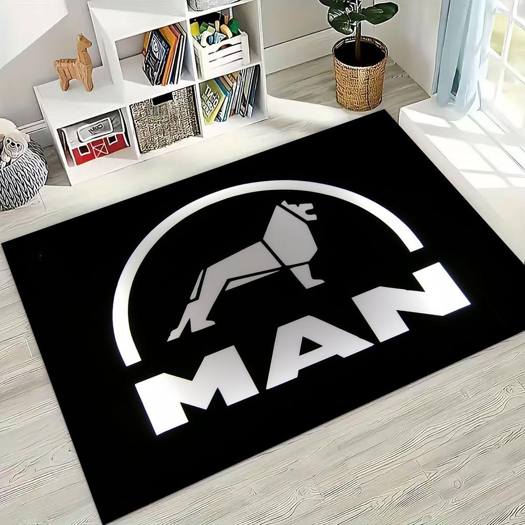 3D Man Truck Logo Motorcycle Carpet Rug for Bedroom Living Room Sofa Home Doormat Decor,Large Kids Play Non-slip Floor Mat