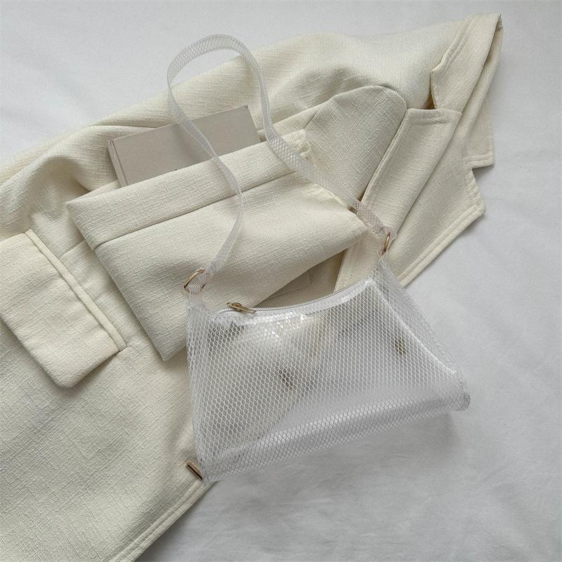 Fashionable PVC Underarm Bag Transparent Shoulder Bag Waterproof Messenger Bag Handbag Phone Bag Women Lipstick Key Storage Bag