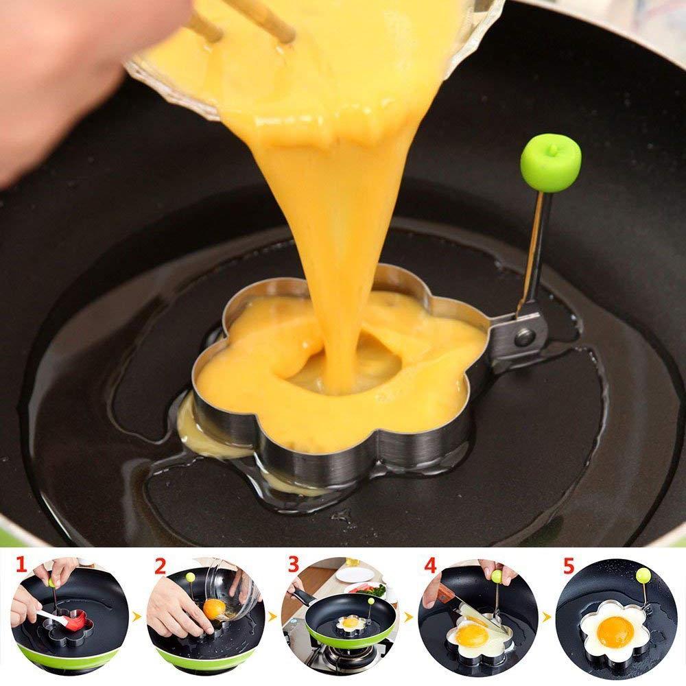 4pcs/set Stainless Steel Fried Egg Pancake Lovely Shaper Omelette Mold Mould Frying Egg Cooking Tools Kitchen Accessories