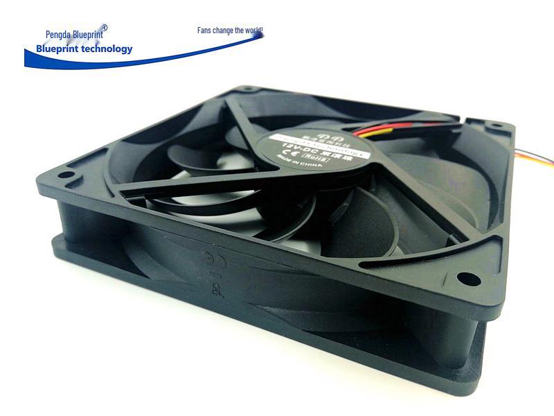 Silent High Airflow 12CM Double Ball Bearing Cooling Fan - 24V/12V/5V for Computer Motherboard Cases