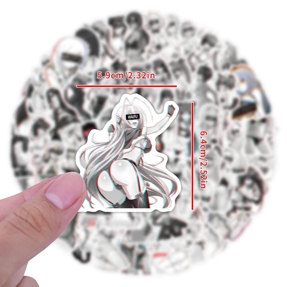 110 Sexy WAIFU Girls Doodle Stickers Decorative Skateboard Suitcase Waterproof Stickers