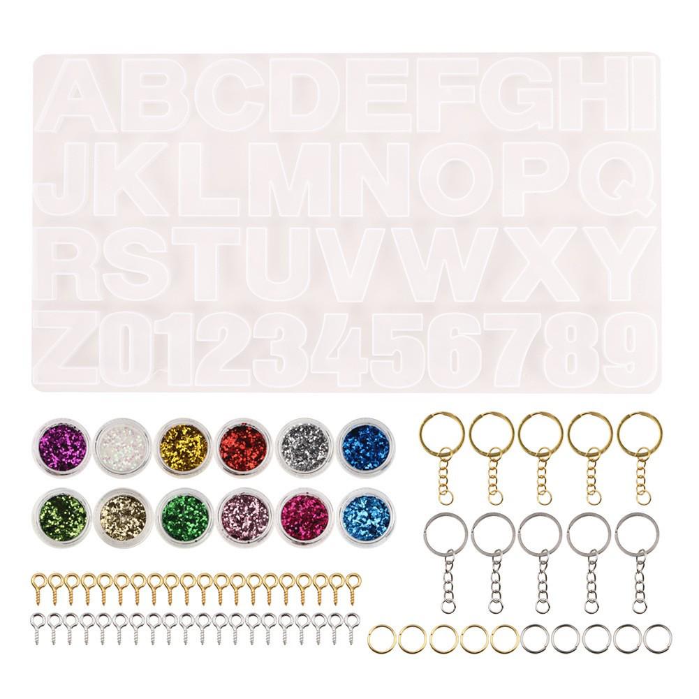 DIY Epoxy Resin Crystal Letter Silicone Set for Key Pendant Crafting