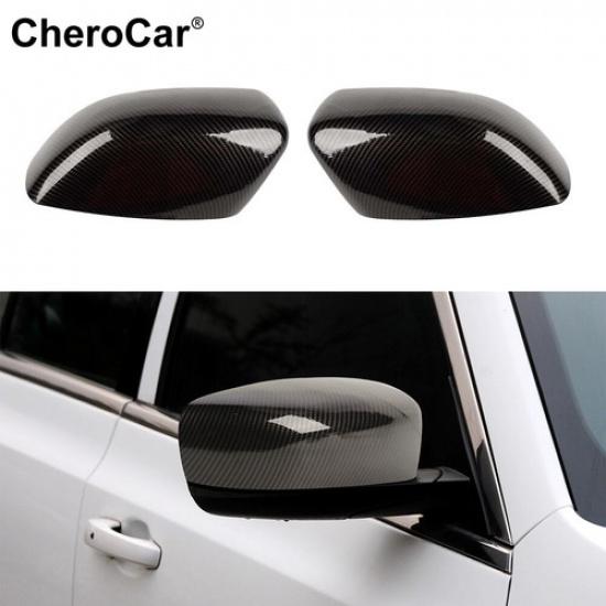 Carbon Fiber Sides Mirror Cover Trim Shells For Chrysler 300C 2011+ Accessories