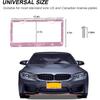 Bling Car License Plate Frame, 2PCS Crystal Sparkly Rhinestone Stainless Steel Vehicle License Plate Holder for Women Girl, Diamond Automotive