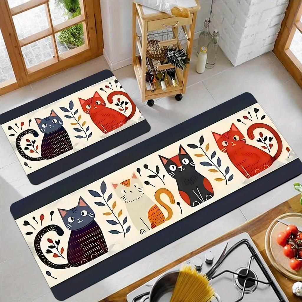 1PC Pumpkin pattern Door Mats Kitchen Rugs Non-Slip Pop arts design Living room Rugs Bath Mat Carpet for Home Sink Laundry Decor