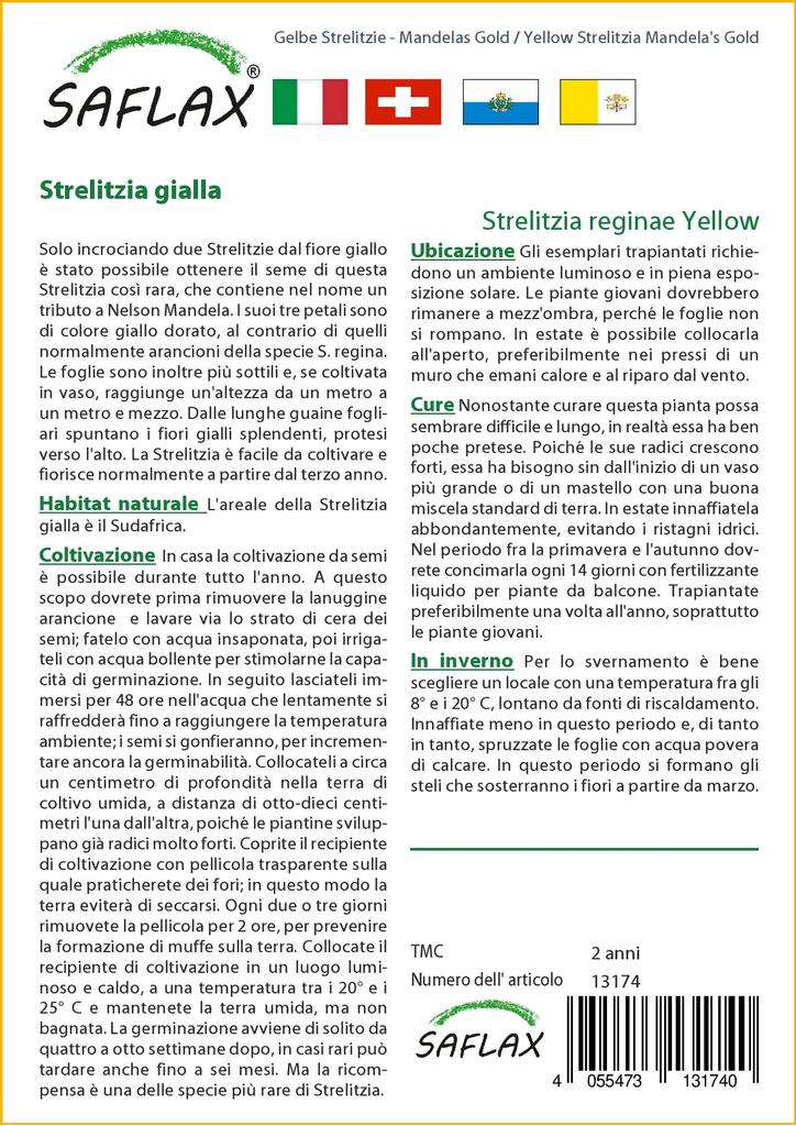 SAFLAX Strelitzia gialla Mandela's Gold - 4 semi - Strelitzia reginae gialla