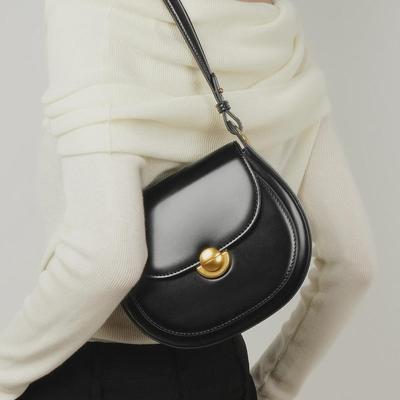 Neue 2025 französische Umhängetasche aus Rindsleder: Luxuriöse Handtasche und Umhängetasche aus echtem Leder, Nischen-Pendlerdesign.