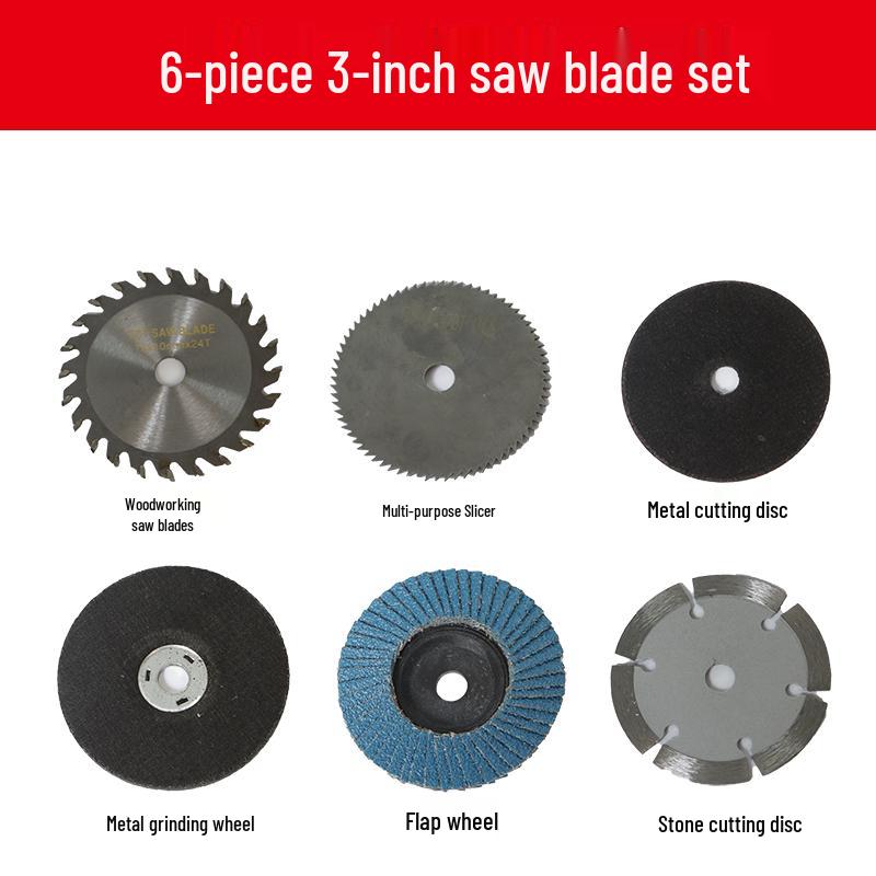 Mini 3" Lithium Battery Angle Grinder with 75mm Cutting Disc for Wood, Stone, and Metal.