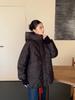 Autumn and winter new down jackets women's medium and long loose large size casual rubber fashion hooded jacket tide