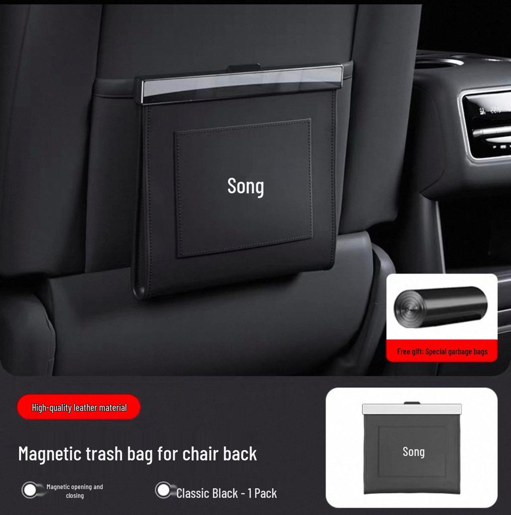 BYD Song Car Seat Back Magnetic Waterproof Leather Storage and Trash Bag