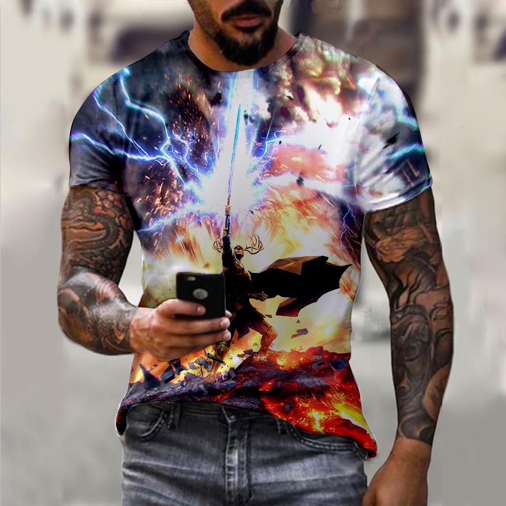 Men's T-Shirt For Men Clothing Unisex Dragon Graphic 3D Print Summer Top O-neck Short Sleeve Fashion Casual Tee Shirt Streetwear