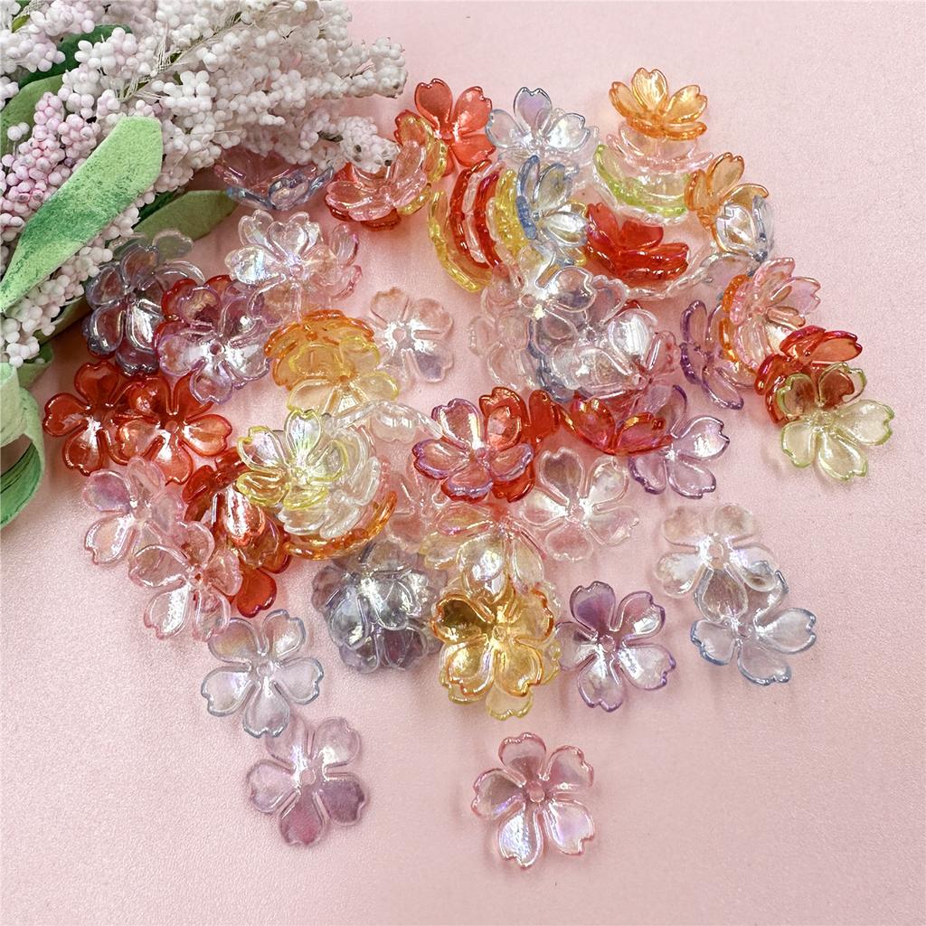 14.7mm 100PCS Galsang Flower High Quality New Loose Acrylic Beads For Jewelry Making DIY Necklace Bracelets Earrings Handmade Fashion Accessories