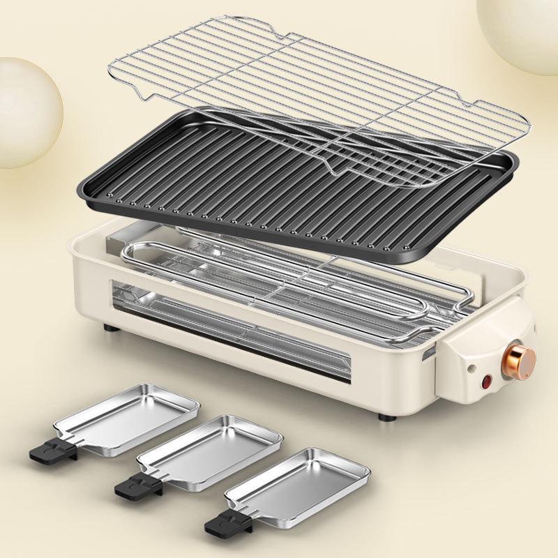 Multifunctional Electric Grill & Oven: Smokeless Indoor/Outdoor BBQ Pan & Baking Rack