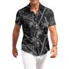 Camisa casual de manga corta para hombre con estampado de camuflaje, diseño de botones, adecuada para el uso diario, actividades al aire libre y viajes.