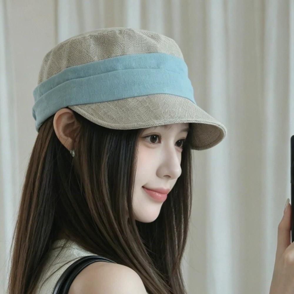 Breathable Fisherman Sun Hat Pleated Webbing Uv Protection Equestrian Hat Sun‑Shading Foldable Linen Sun Hat Summer Outdoor
