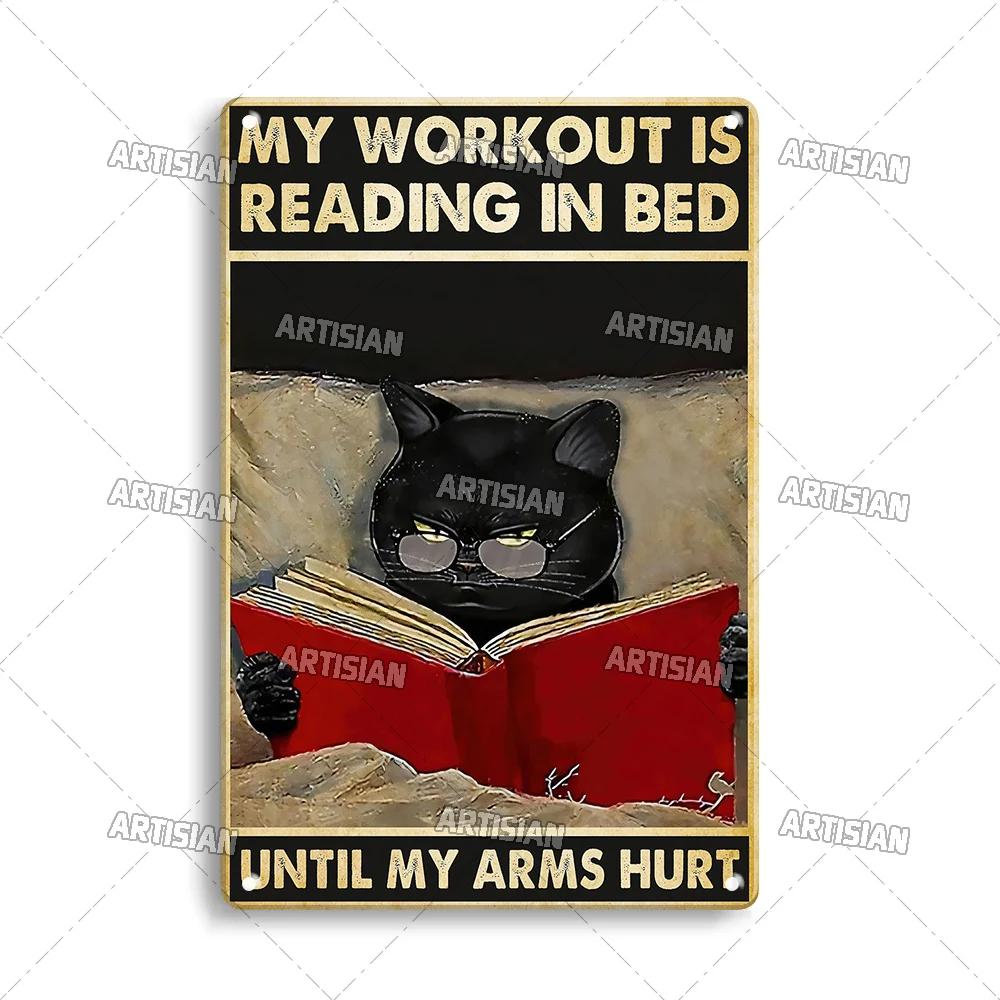Artisian Animal Sign Black CAT Retro Metal Poster Funny Pet Vintage Decorative Tin Plate Garage Bar Pub Club Home Wall Decor