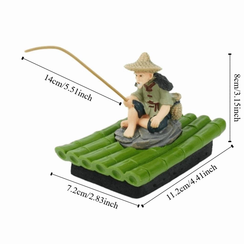 Realistic Fisherman Figurine Miniature Fish Tank Decorations Aquarium Decor  Aquarium Use