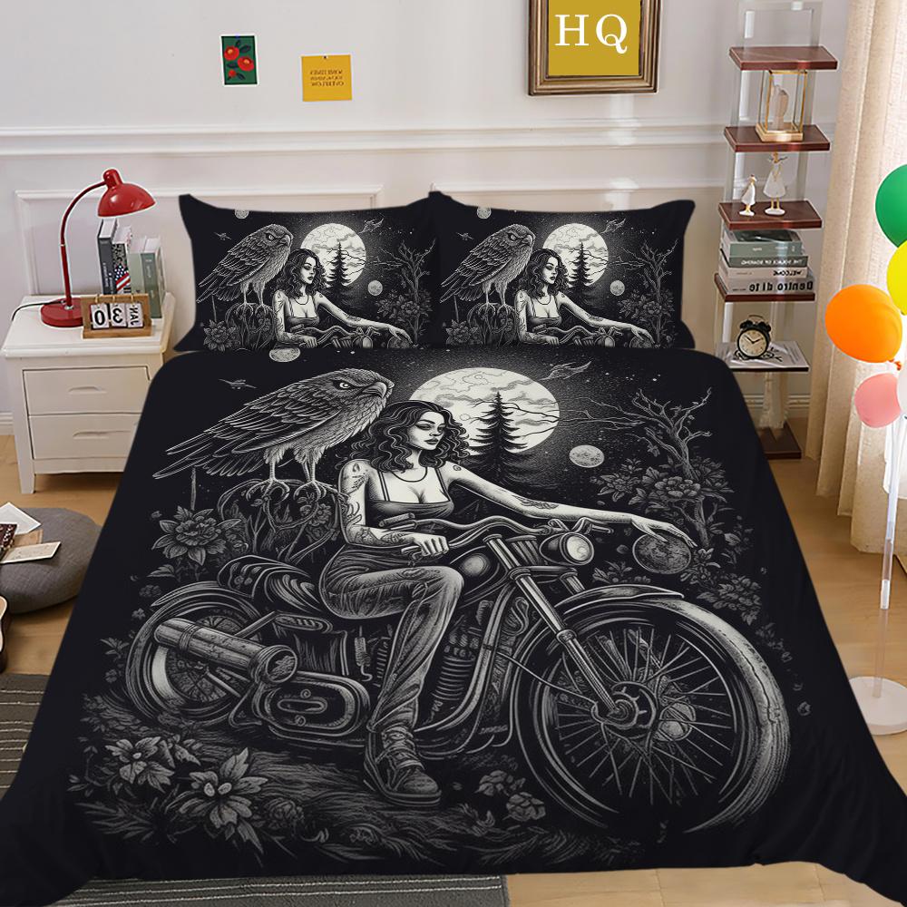 Beauty Skull bedrucktes Trösterbezug-Set, Doppelbettgröße, Mikrofaser-Tagesdecken, modische, hochwertige Heimtextilien