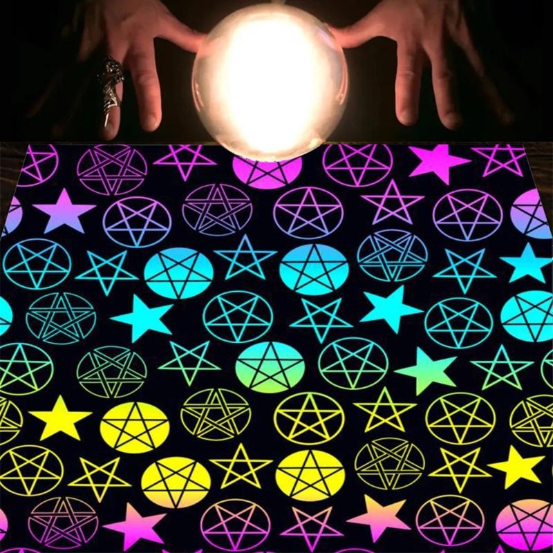 Astrology Tarots Table Altar Cloth Metaphysical Board Game Mat Pendulum Divinations Altar Tablecloth Board Game Card Pad