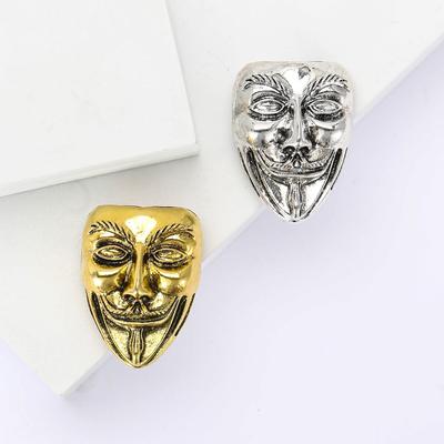 Broche de Máscara de Payaso Creativo de Aleación Galvanizada Simple y Versátil Diseño Nicho Ropa para Hombre y Mujer Corsage Pin de Joyería