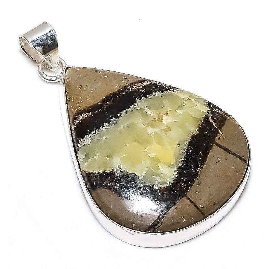 Tiger Eye Gemstone Handmade 925 Sterling Silver Jewelry Pendant 2.36" SU-10881