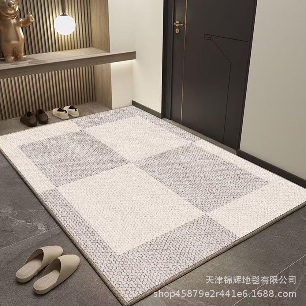 Entry Door Porch Ring Fleece Floor Mat, Advanced Sense Of Entering The Door, Dirt-Resistant And Easy To Take Care Of, Non-Slip Can Be Cut