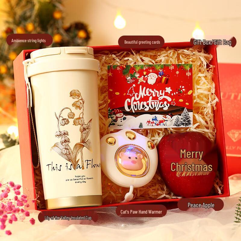Christmas Gift Set with Lily of the Valley Cup & Cat Paw Hand Warmer Set-19
