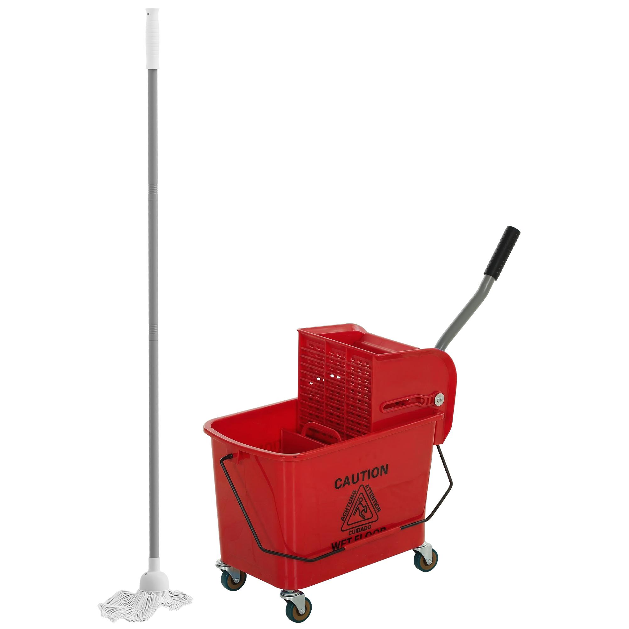Mop Bucket with Wringer Separator Panel