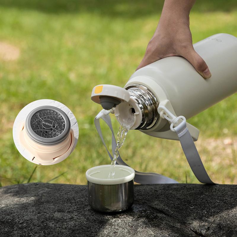 MeyJig Termosflaska med stor kapacitet Vakuumflaska Rostfritt stål Isolerad Termisk Vattenflaska 900ml