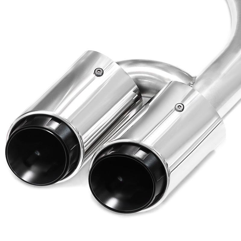 Stainless Steel Round Muffler Tailpipe for 2015-2017 Porsche Cayenne GTS Three-Layer Exhaust Pipe