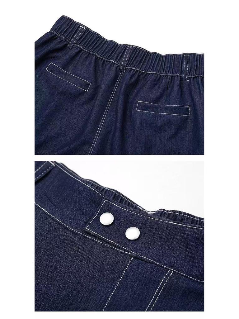 Sommer 2025 Damen-Jeansshorts mit hohem Bund: Locker, weit geschnitten, figurschmeichelnd, trendig