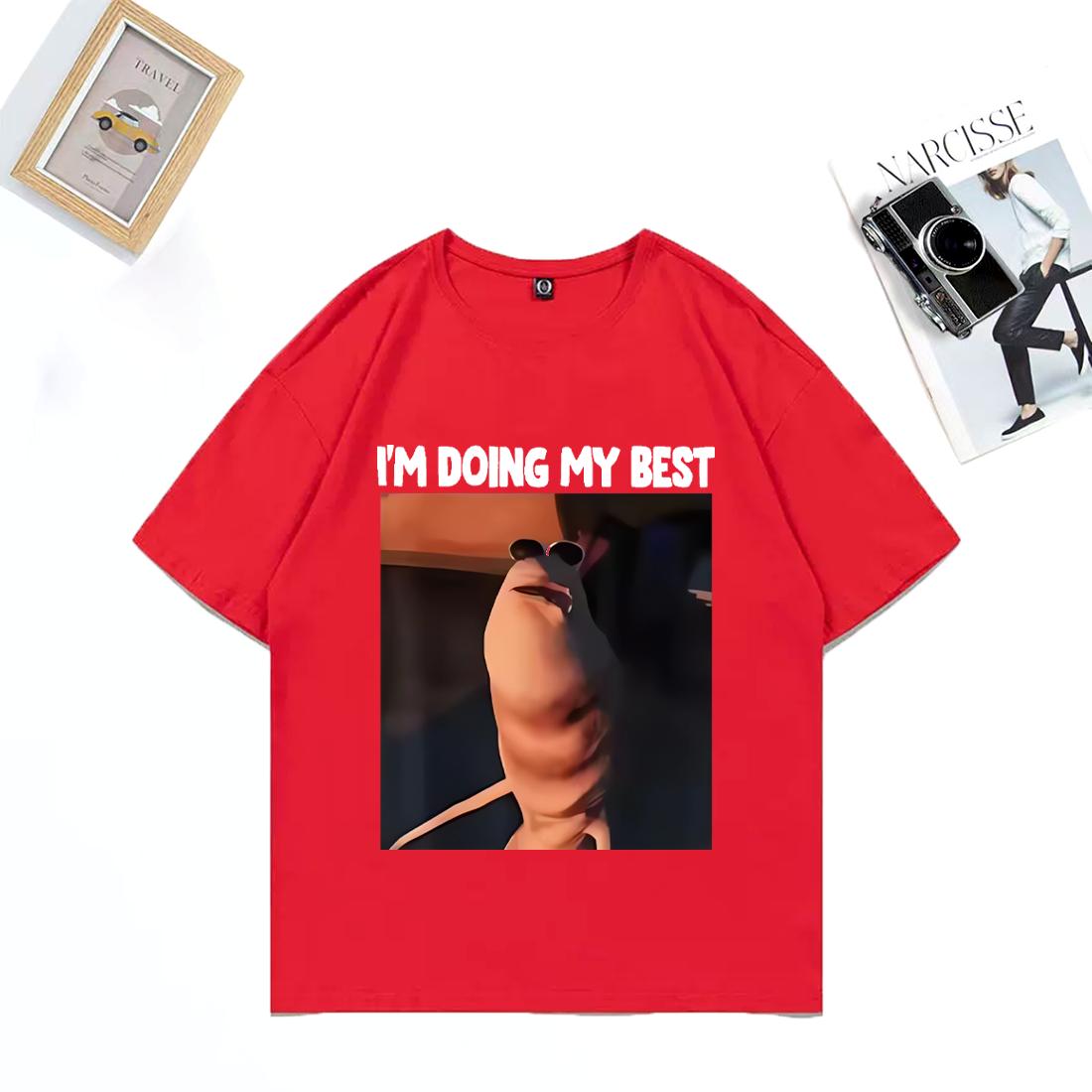 Funny Im Doing My Best Marcus The Worm Meme T Shirts Unisex WOMEN Casual Tshirt Cotton Short Sleeve T Shirt High Quality clothing S