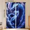 2er-Set Lichtfilternde Fenstervorhänge mit Echendrachenmotiv   Stangentaschen-Design   Pfirsichhaut-Samt-Polyester   Art-Déco-Stil für Be