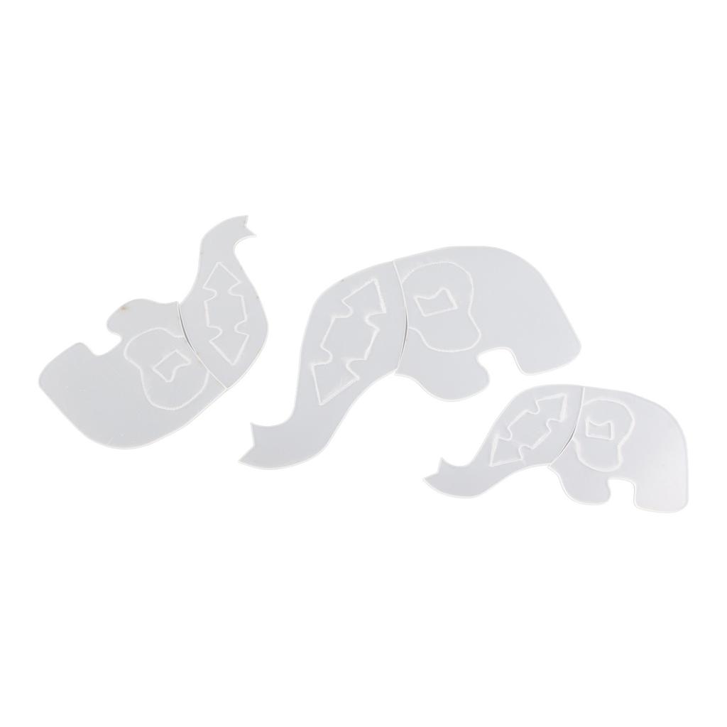 3PCS Elephant Template Ruler Cute Lovely Animal Easy Use Acrylic Sewing Pattern Template for