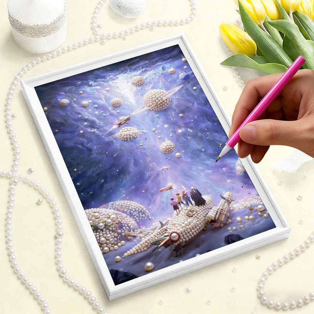 DIY Diamond Art Pearl Painting Kit for Adults,  Universe Special Shaped Pearl Art Painting Wall for Home Office Decor Handmade Gift