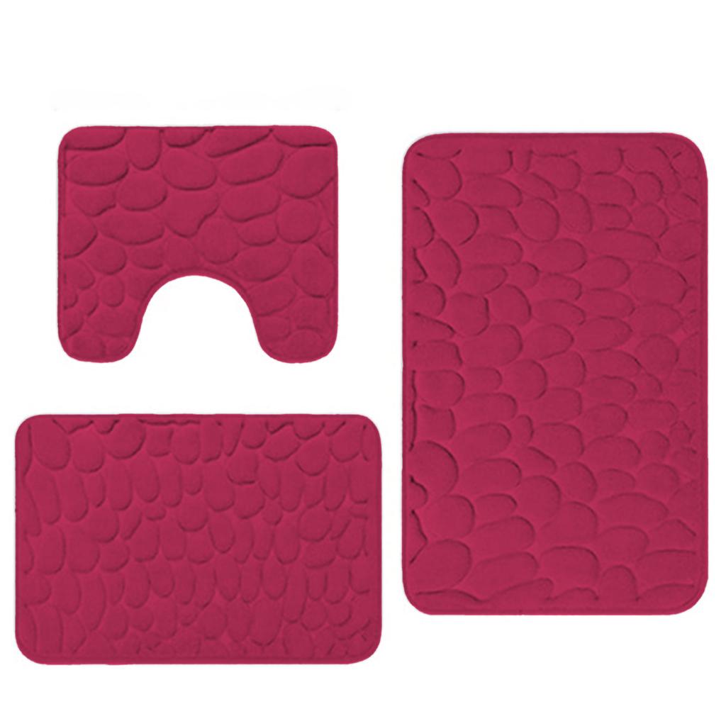 Ultra-Soft 3pcs Memory Sponge Bath Mat Set Soft Comfortable Bathroom Rug For Wash Basin Bathtubs Side