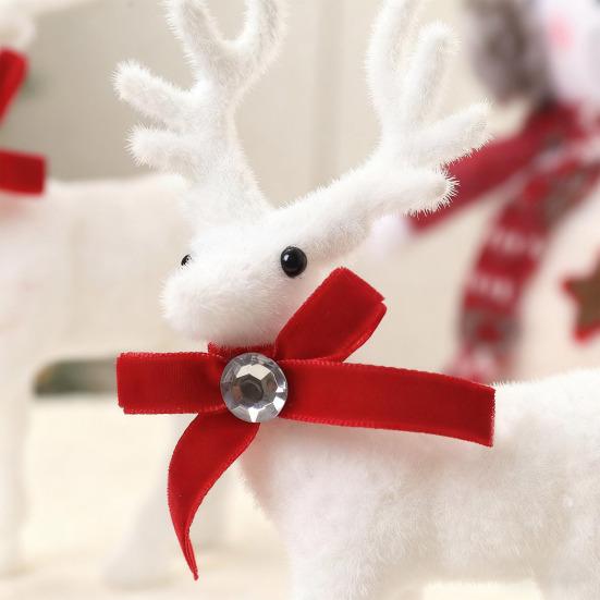 Christmas Ornament Bowknot Decor Reindeer Holiday White Figurine Table Centerpieces Christmas Decoration