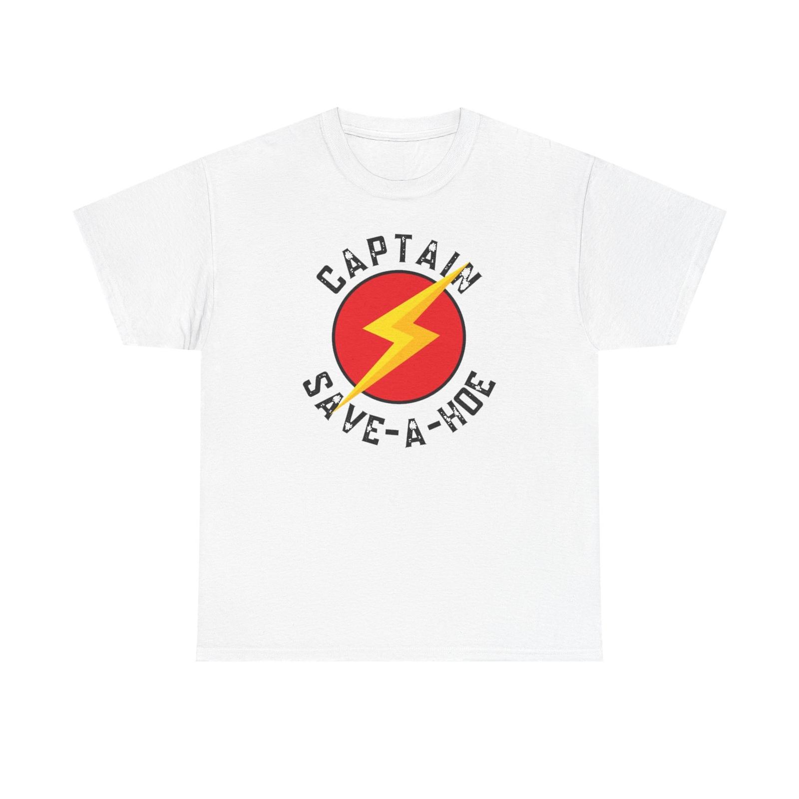 Captain Save A Hoe T-Shirt Mens Womens Tees Top, Superhero Graphic Tshirt Tops Tee, Unisex Cotton Shirt, Funny M