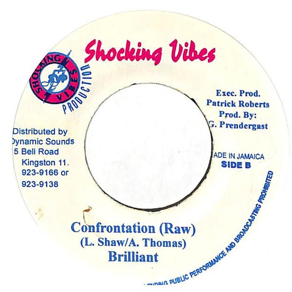 

7-дюймовая пластинка BRILLIANT - Confrontation НИКАКИХ Шокирующие вибрации Ямайка Регги, Ска и Даб Б/У
