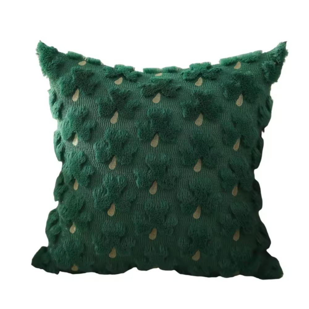 Clover Pattern St. Patrick‘s Day Shamrock Pillow Cover Green Plush Sofa Throw Pillow Square Shamrock Cushion Cover Office