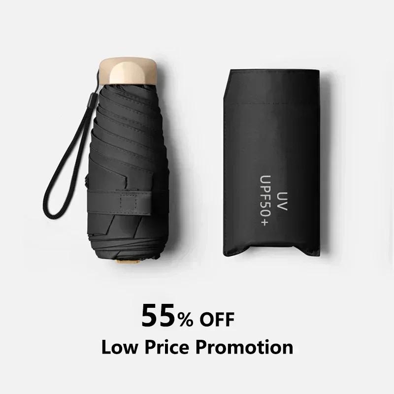 Mini Sunumbrella Pocket Umbrella Vinyl Folding UV Protection Sunshade Pocket Umbrella Capsule Umbrella